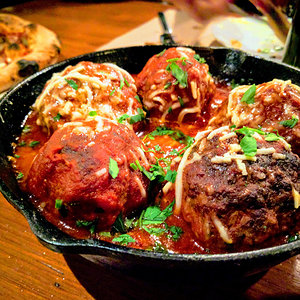 Meatballs at Brick restaurant