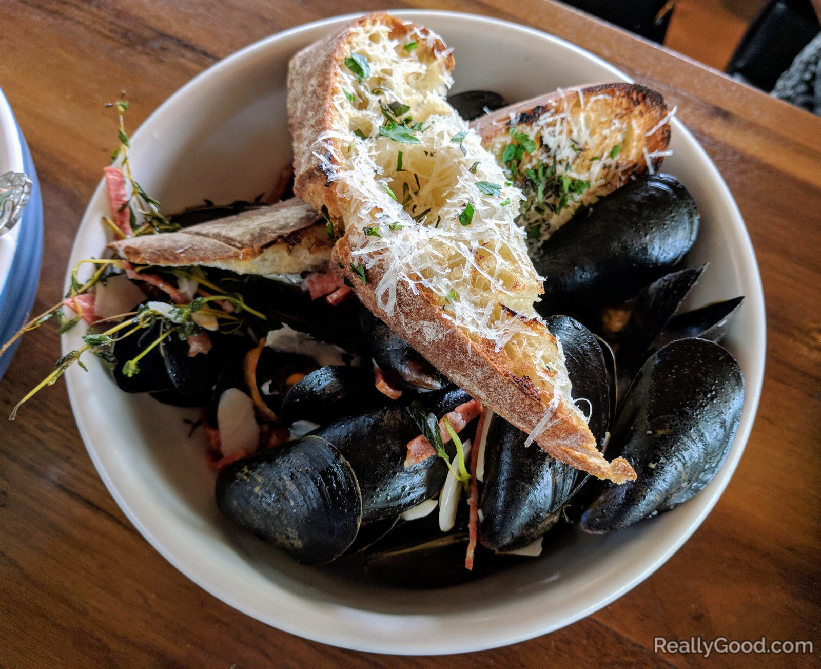 Black Mediterranean mussels