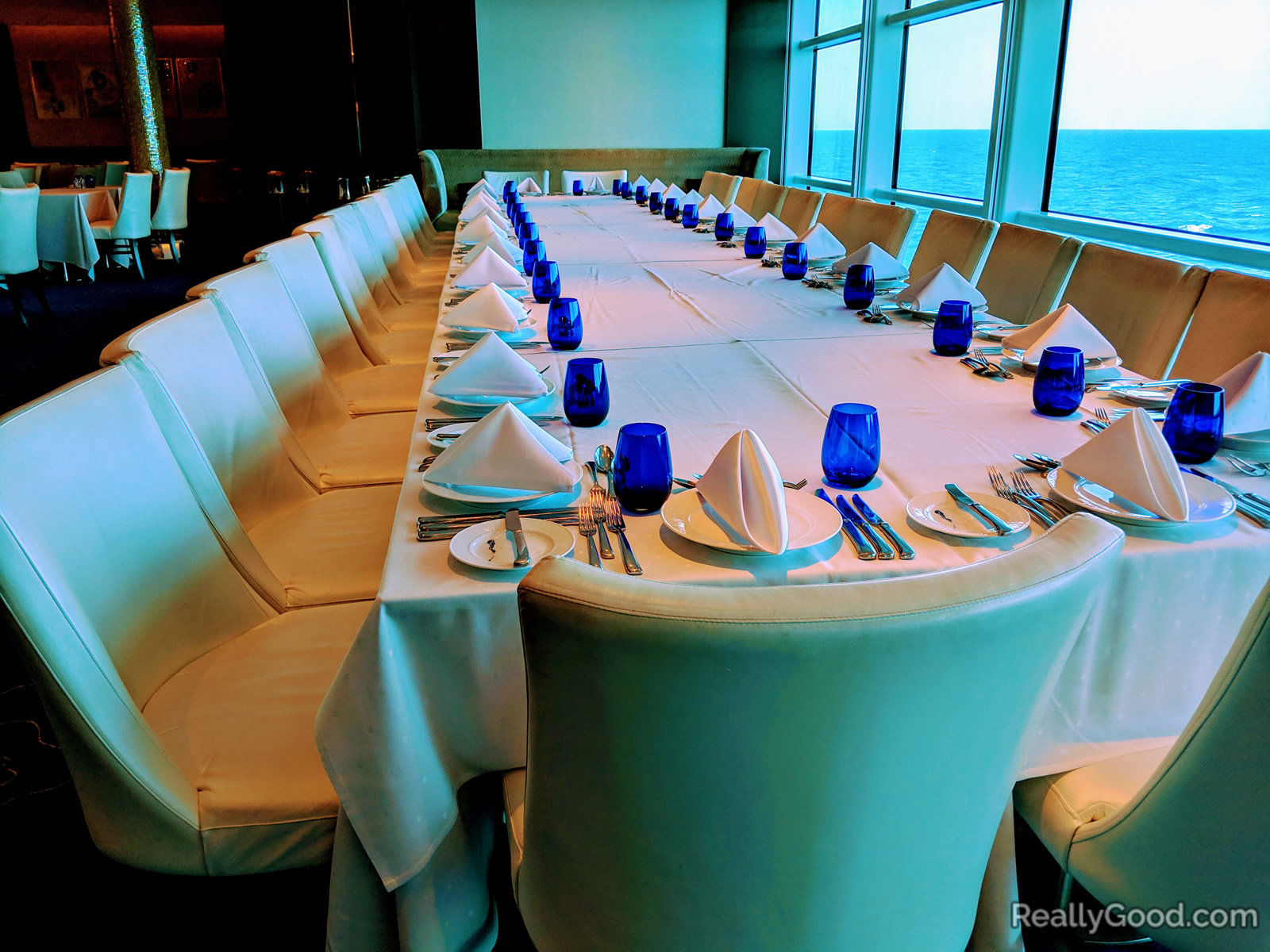 Blu restaurant on the cruise ship Celebrity Reflection