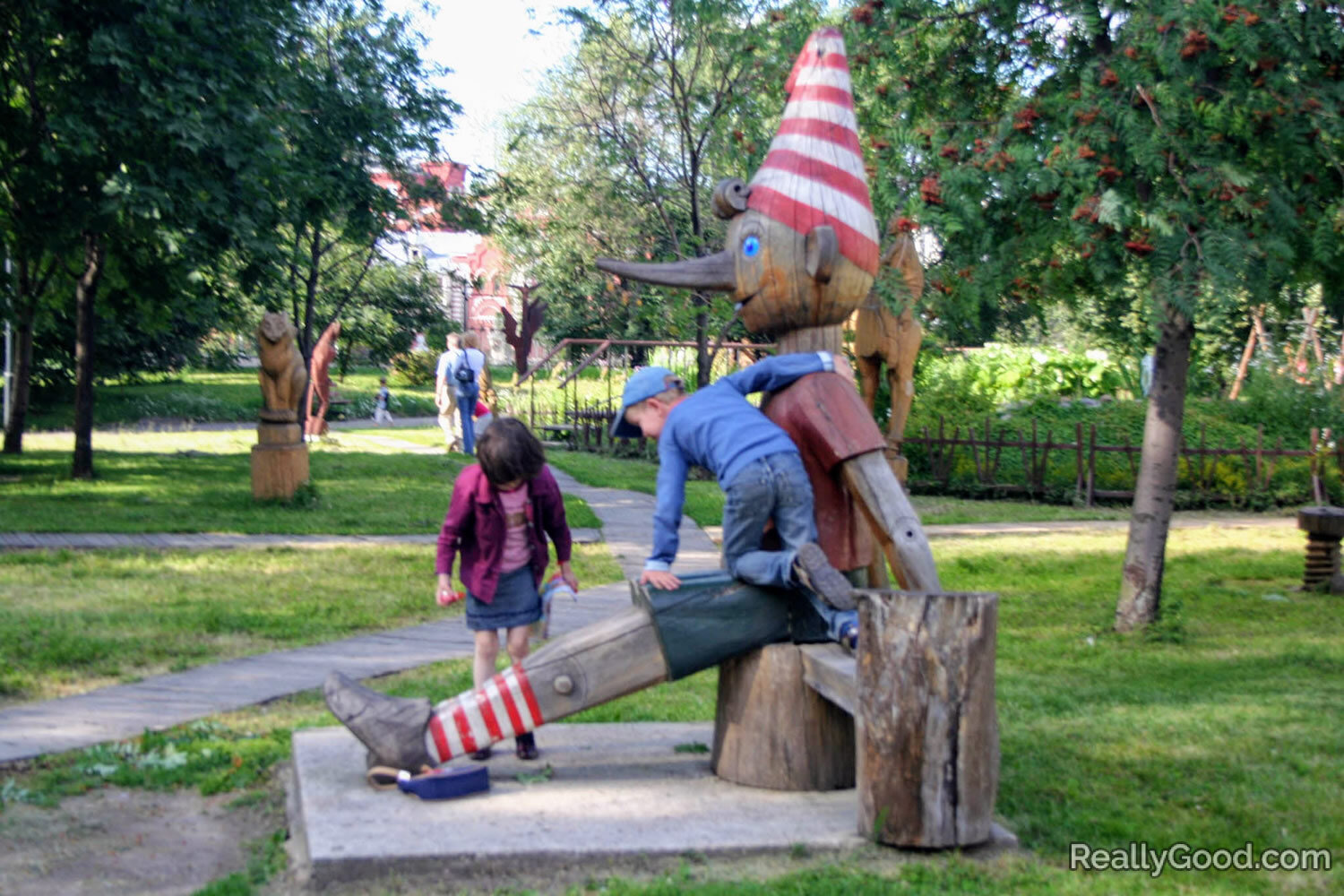 Buratino sculpture in Moscow, Russia