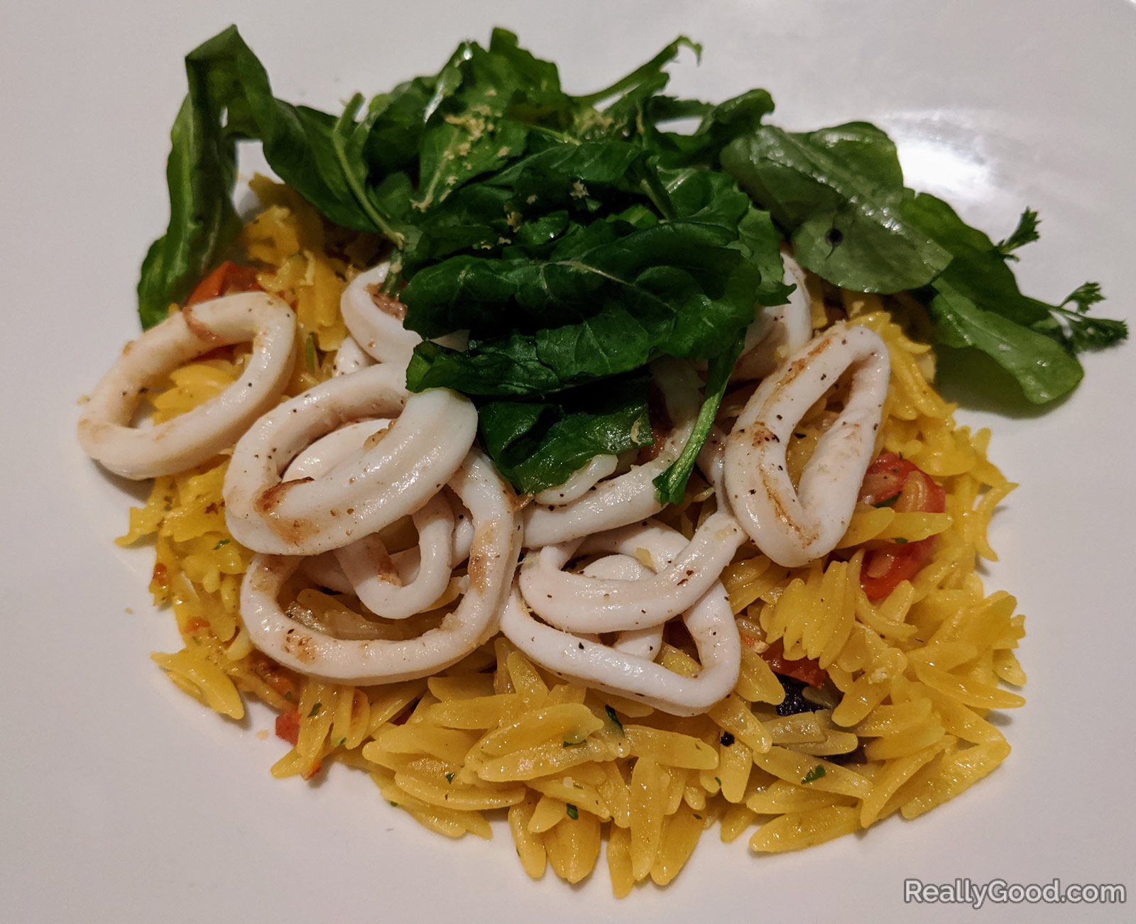 Calamari orzo