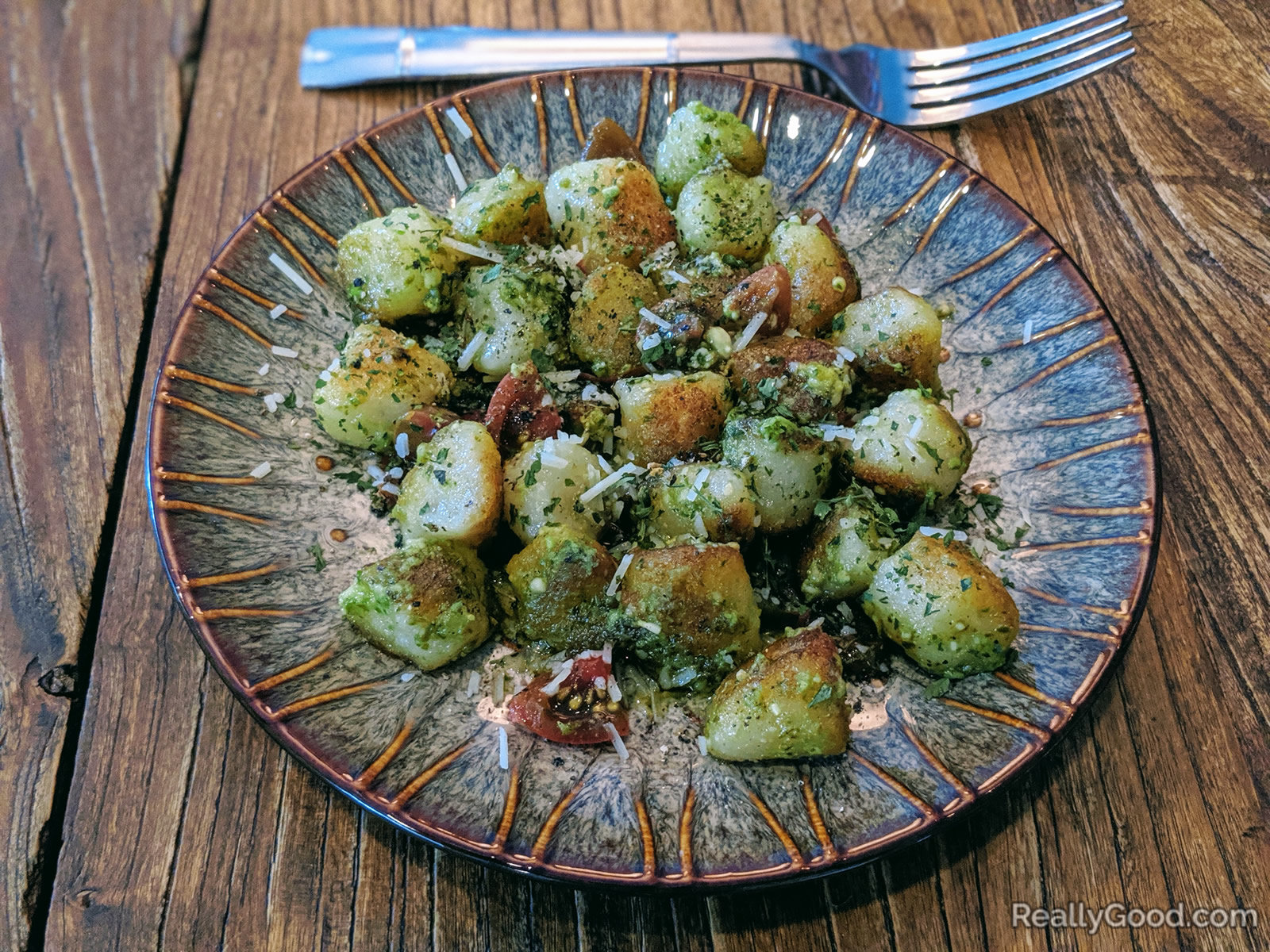 Cauliflower gnocchi plated