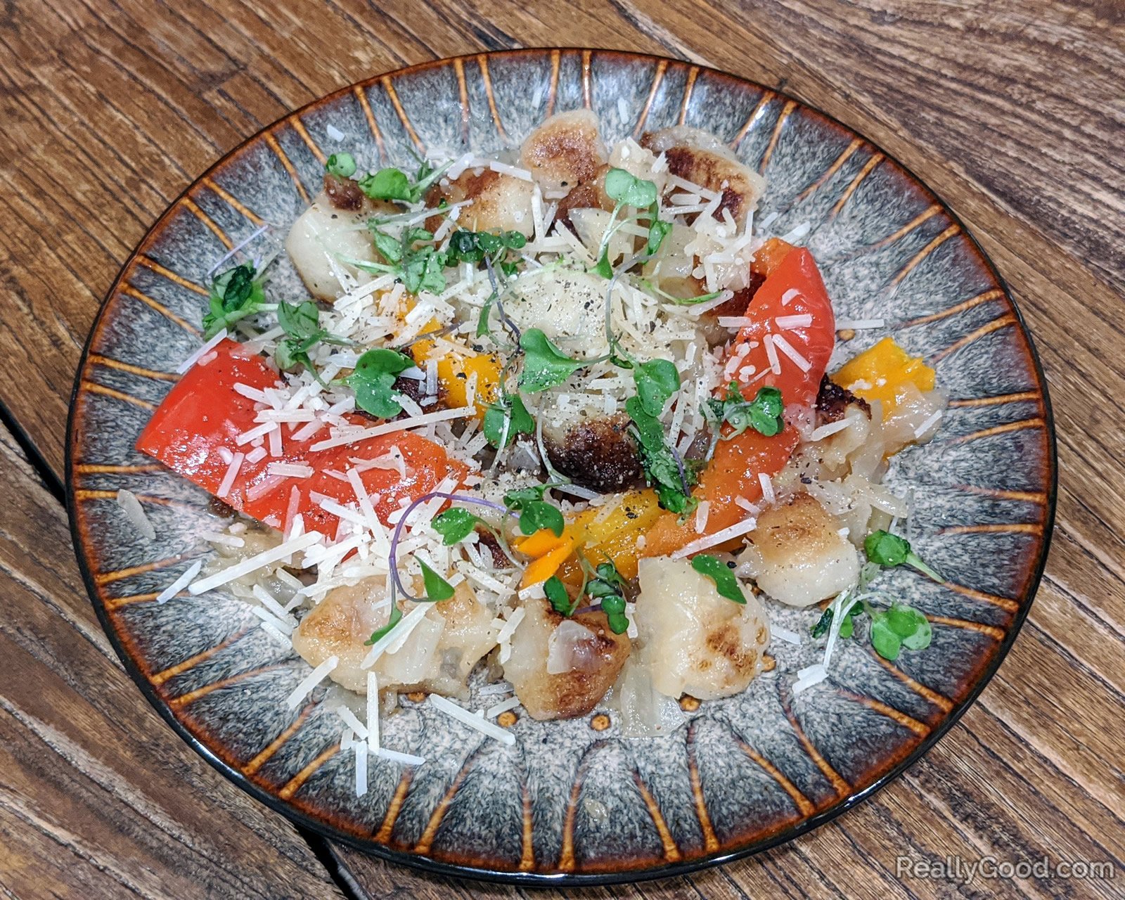 Cauliflower gnocchi with veggies