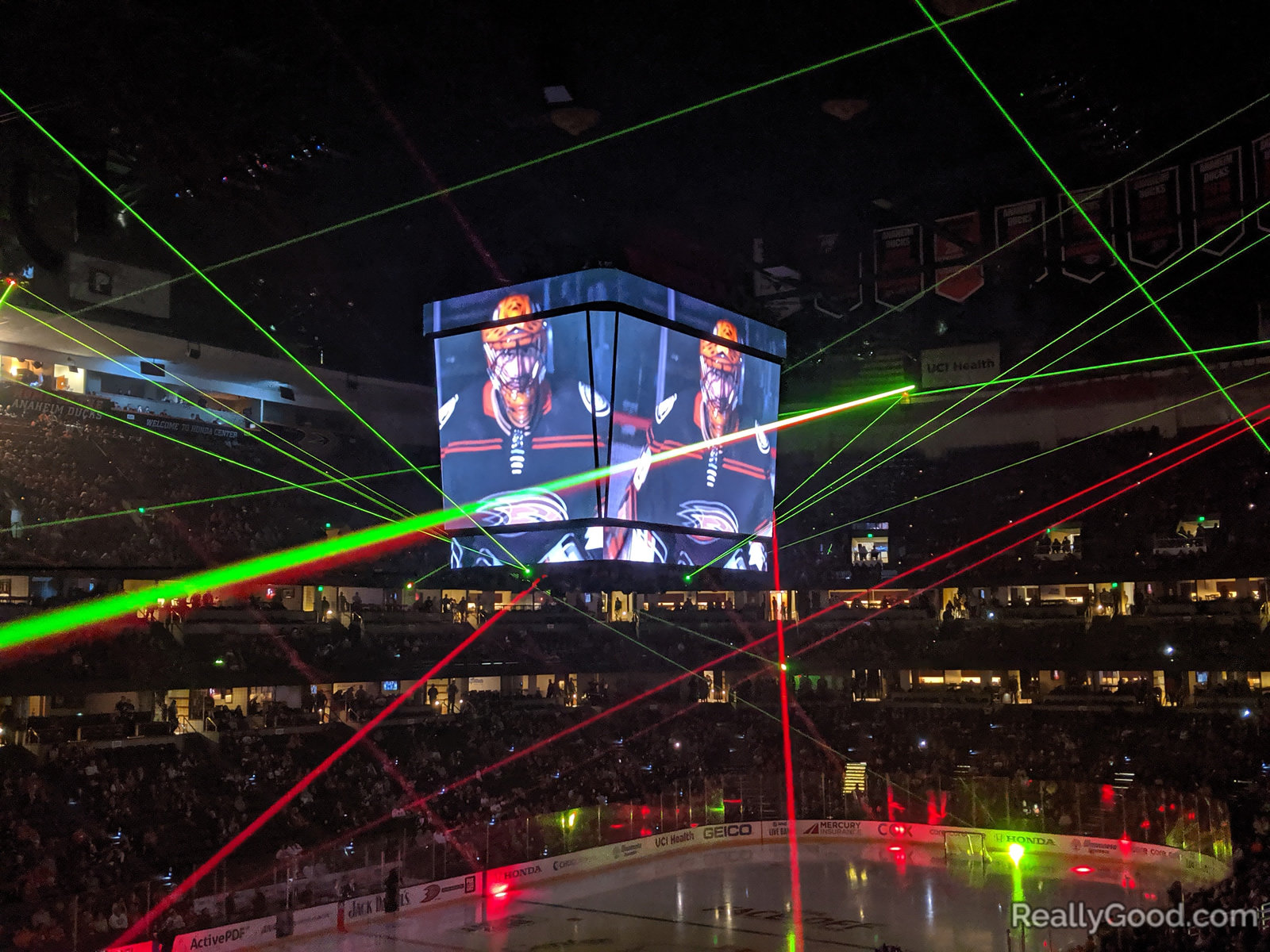 Ducks opening night laser show