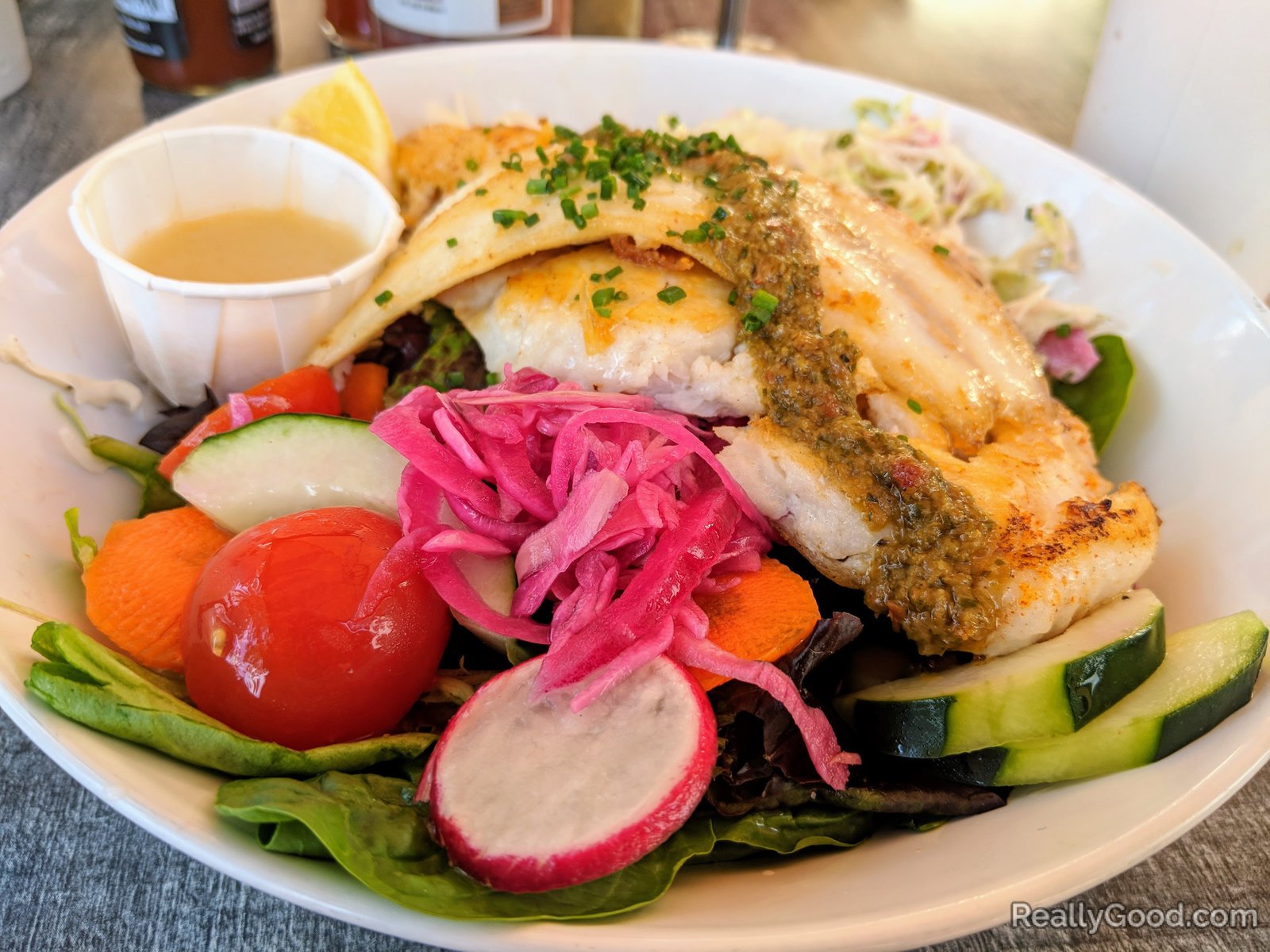 Grilled fish salad