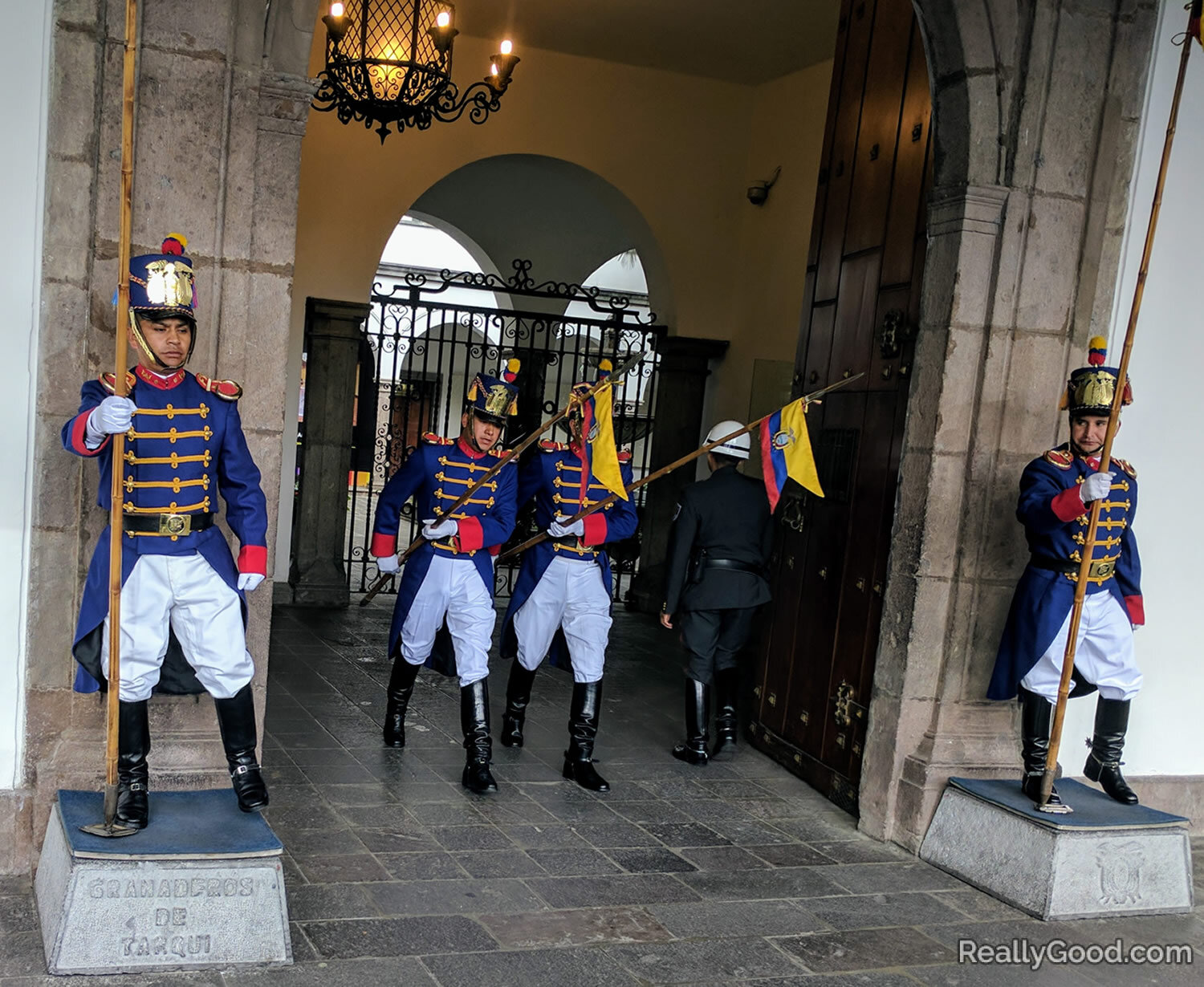 Guards in Quito, Ecuador