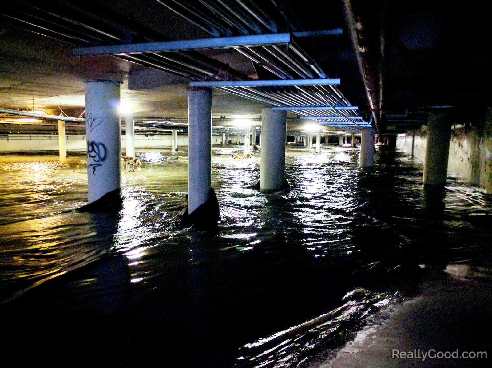 Linq parking garage flood