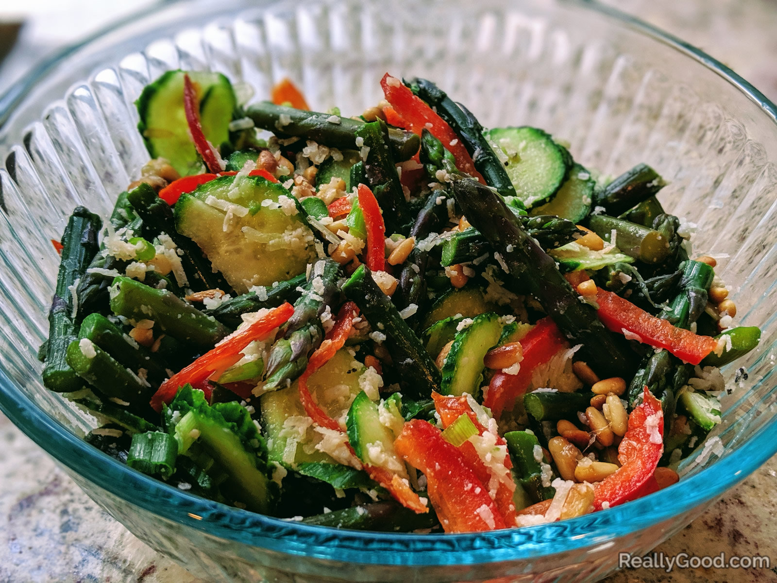 Purple asparagus salad