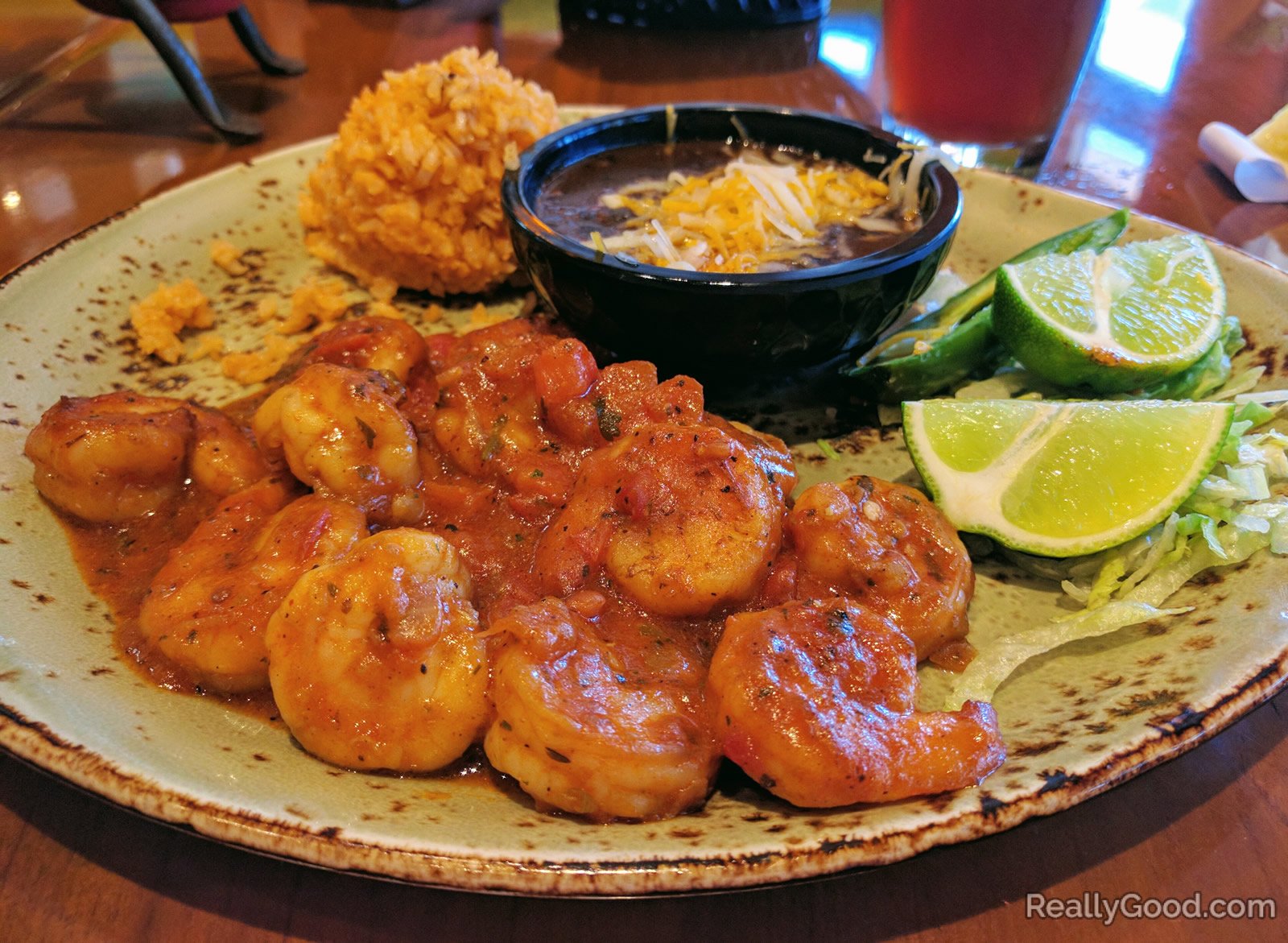 Shrimp in mole sauce