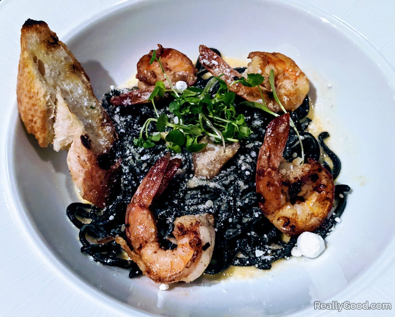 Squid ink noodles