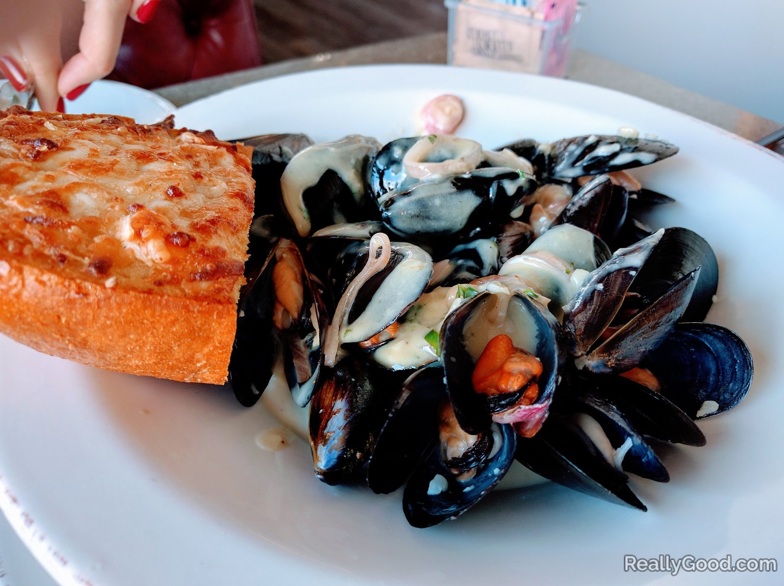 Steamed mussels