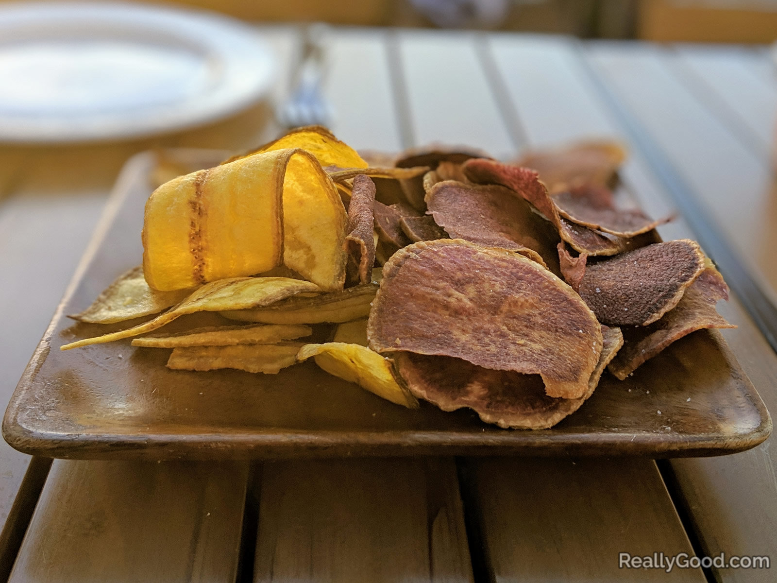 Taro and plantain chips