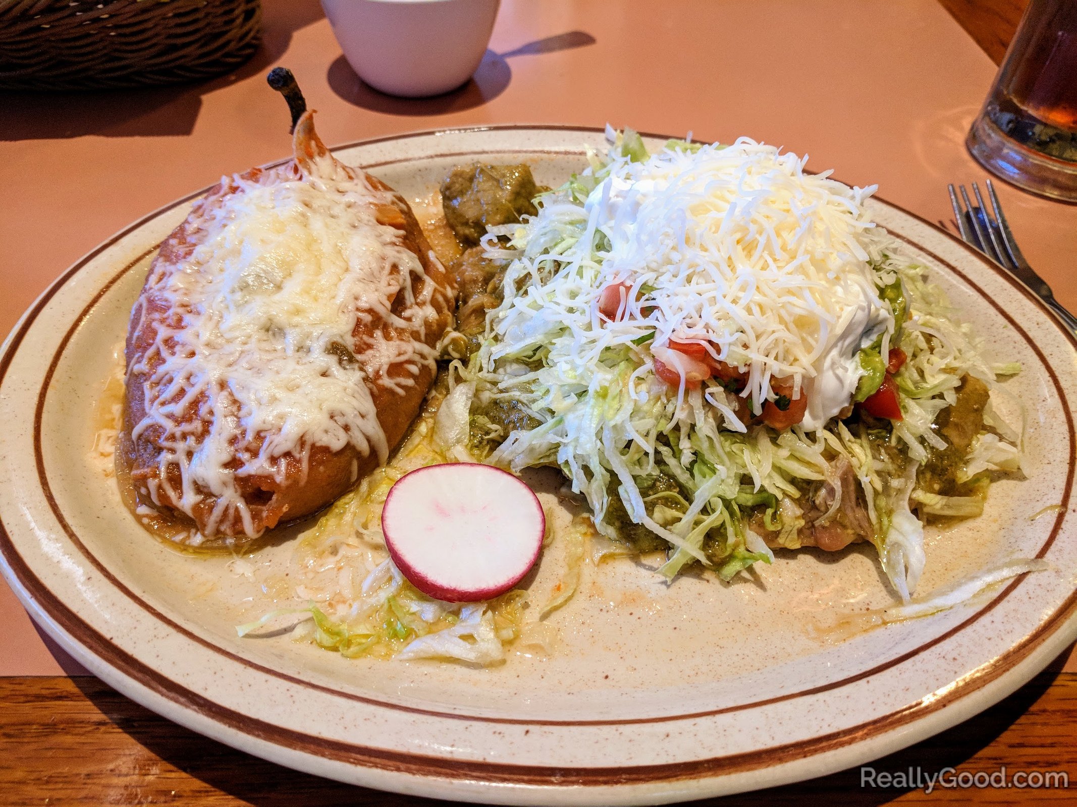 Tostadita & Chile Relleno at Ricardo's Place