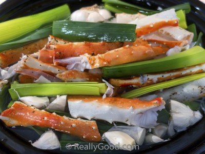 Crab Stock from Crab Leg Shells in a Slow Cooker